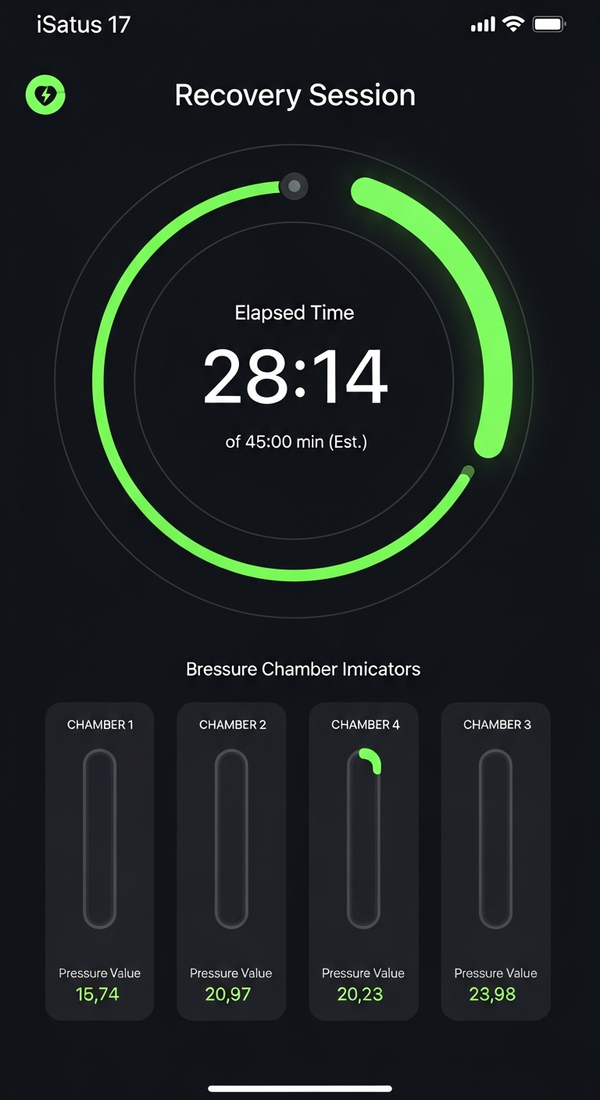 REKOVR LAB app — recovery session in progress